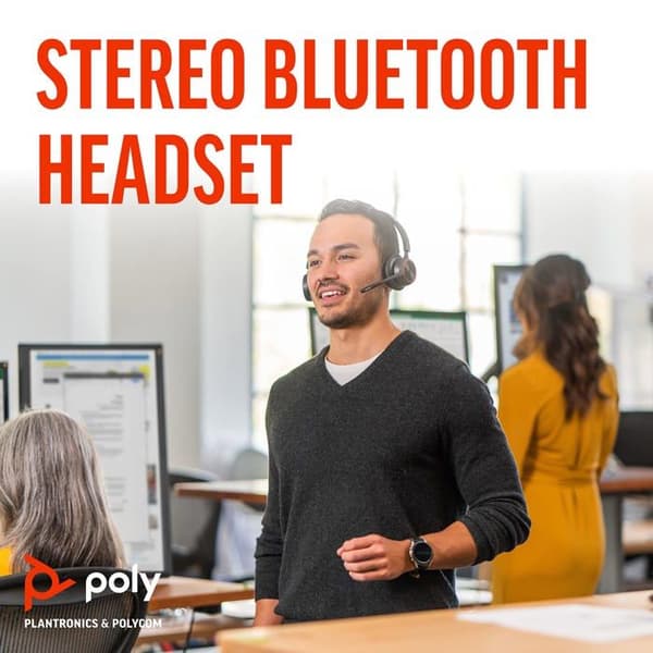 Headset - Bluetooth - trådlöst, trådbundet - USB-C, USB-A via Bluetooth-adapter - HP Inc. - Poly Voyager 4320-M - Headset