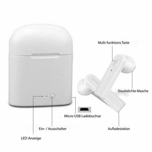 MAVURA »Trådlösa Bluetooth-hörlurar - Universal In-Ear-hörlurar för Iphone Samsung HTC LG Huawei White« hörlurar i