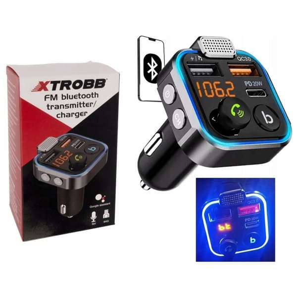 Bluetooth-sender med biloplader 12 V / 24 V