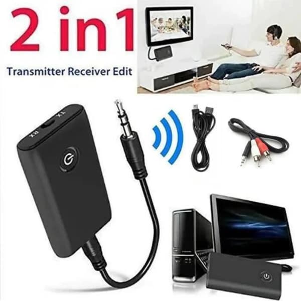 Bluetooth 5.0 trådlös sändare Ljudmottagare 3,5 mm Jack Aux Bluetooth Adapter Ljudkabel för högtalare
