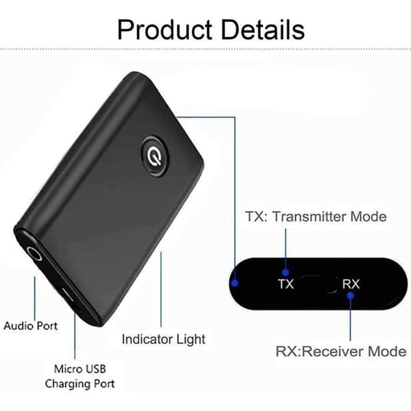Bluetooth-sändare - YIKXIULF - Sändare och mottagare - Bluetooth 5.0 - 3,5 mm uttag - 300mAH