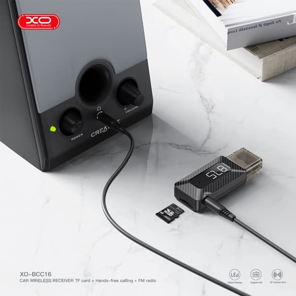 Baseus Bluetooth FM Sändare T-Typ MP3 Billaddare