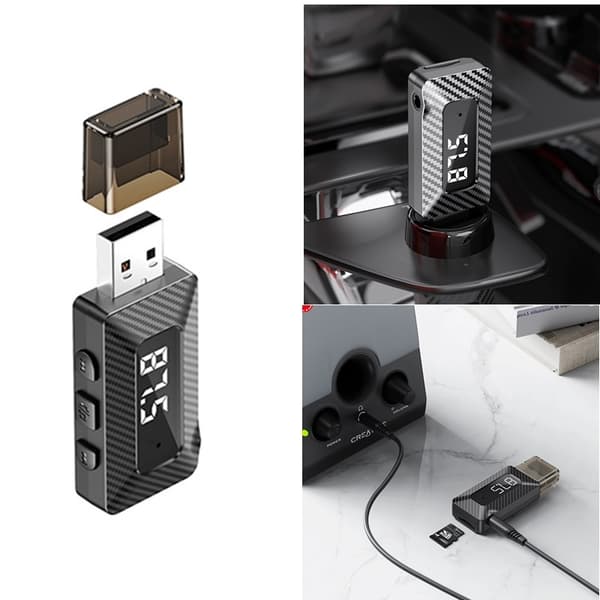Baseus Bluetooth FM Sändare T-Typ MP3 Billaddare