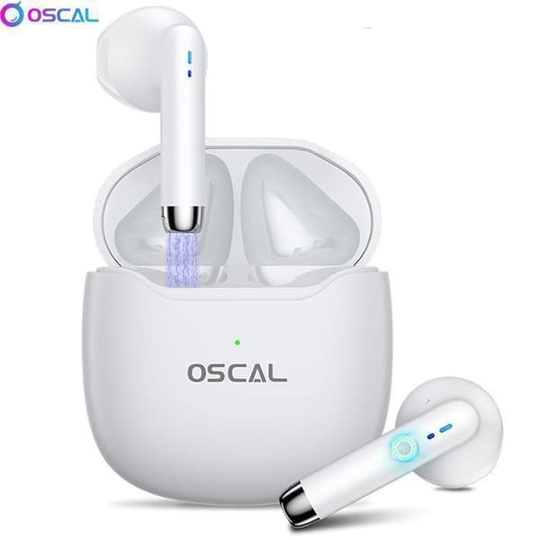 Sporthörlurar Oscal HiBuds 5, Trådlösa Bluetooth-stereohörlurar IPX4 vattentåliga för iOS Android - Vit