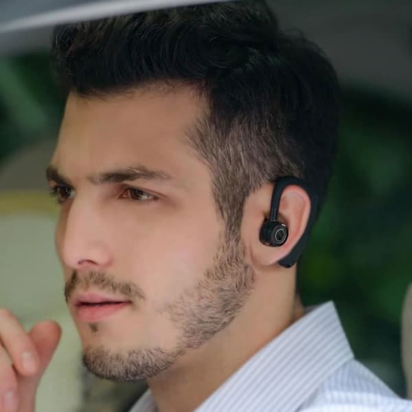 Trådlösa handsfree Bluetooth-hörlurar med mikrofon för affärskörning, körsport, Bluetooth-headset