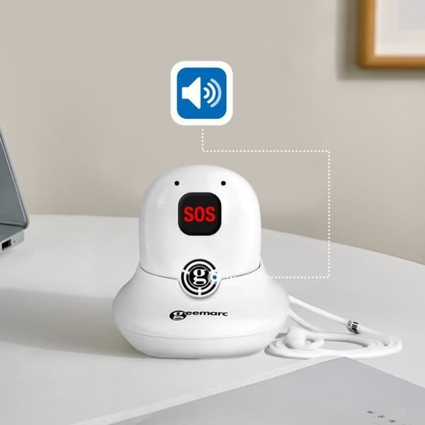 Nödlarm Pendentif SOS - GEEMARC - Pro 595 - Handsfree - Batteritid 5H - Räckvidd 200m