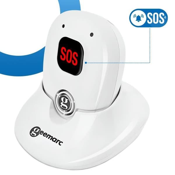 Nödlarm Pendentif SOS - GEEMARC - Pro 595 - Handsfree - Batteritid 5H - Räckvidd 200m