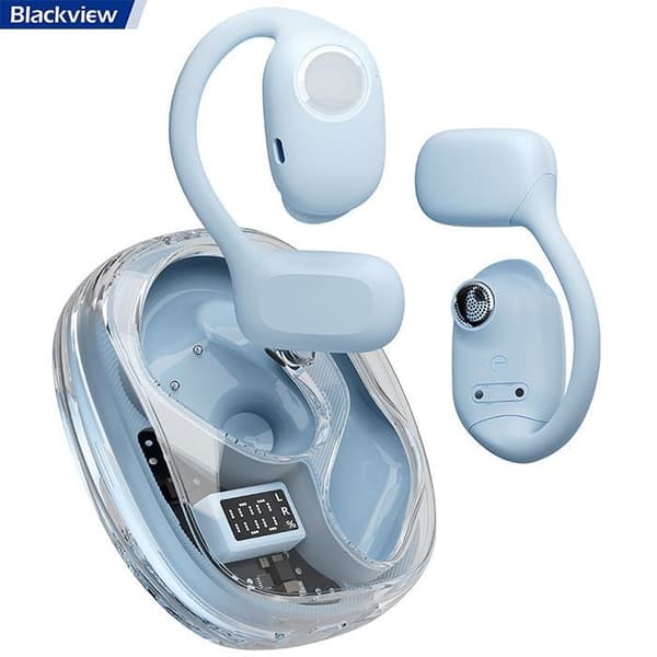 Blackview AirBuds 100, Trådlösa Bluetooth-hörlurar med ENC brusreducerande mikrofon, IP68 vattentålig - Blå