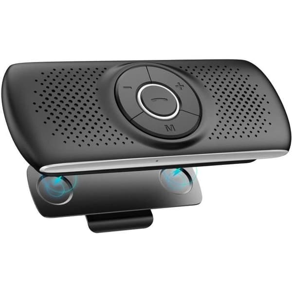 Handsfree bilsats Bluetooth 5.0-högtalare Inbyggd mikrofon med GPS-klämma, återanslutning av musik TF-kortplats
