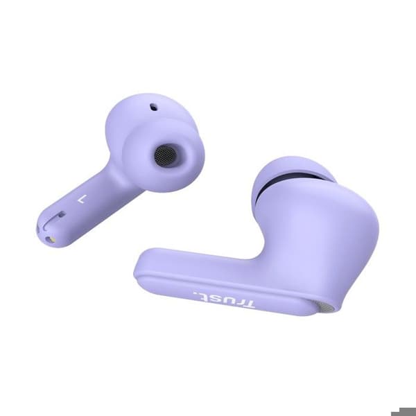 Trust Yavi Wireless In Ear Bluetooth-hörlurar med 2 ENC-brusreducerande mikrofoner, 23H speltid, Buds Android iPhone - Lila