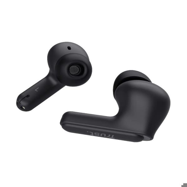 Trust Yavi ENC trådlösa Bluetooth-hörlurar, 85 % återvunnen plast, headset med brusreducerande mikrofoner - svart