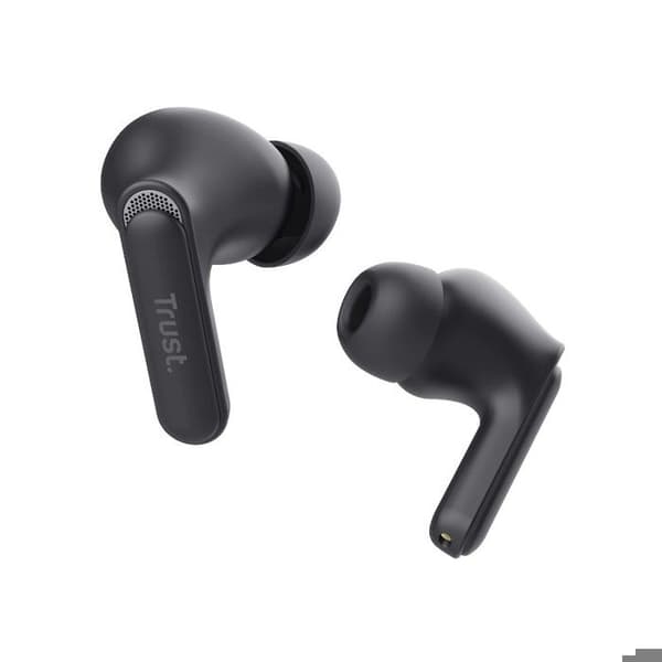 Trust Yavi ENC trådlösa Bluetooth-hörlurar, 85 % återvunnen plast, headset med brusreducerande mikrofoner - svart