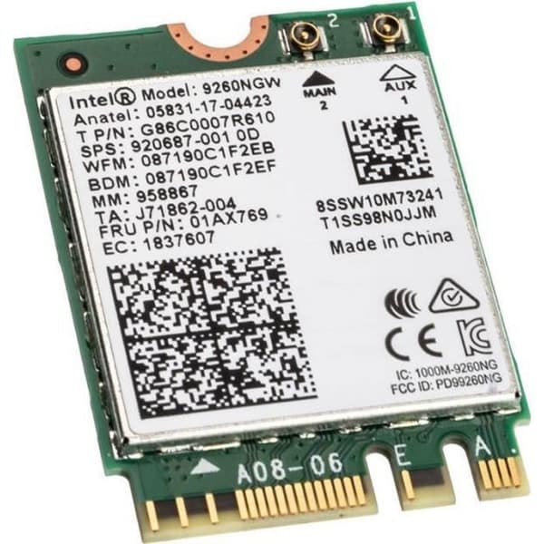 Adaptör - Intel - Dual-Band Wireless-AC 9260 - WLAN - Bluetooth 5.0 - Svart