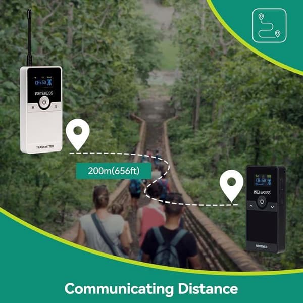 Retecess TT116 Audio Guide System, Bluetooth-högtalare, D-headset, brusreducering, 200M, översättning för turism, fabrik