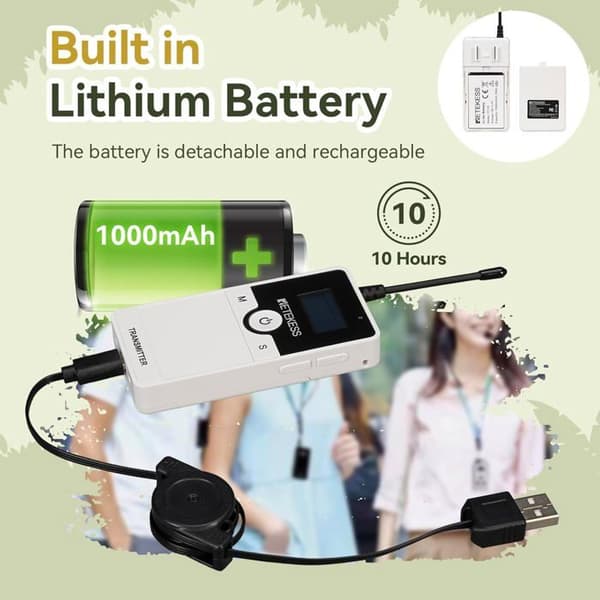 Retecess TT116 Wireless Tour Guide System, Bluetooth-högtalare, med 30 platser laddningsfodral, för sightseeing, fabrik