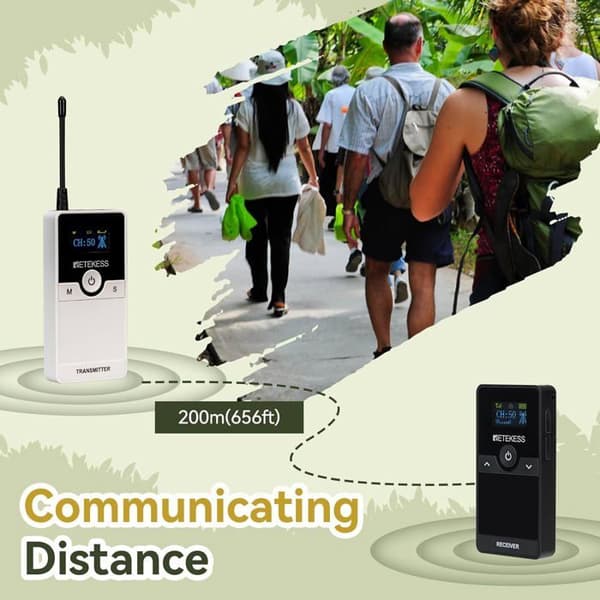 Retecess TT116 Wireless Tour Guide System, Bluetooth-högtalare, med 30 platser laddningsfodral, för sightseeing, fabrik