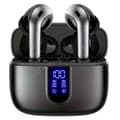 Miniatyrbild 1 av 3: SHOP-STORY - SONOFLEX_N: Trådlösa Bluetooth-hörlurar med pekskärm med laddningsfodral och digital multifunktionsskärm - Svart