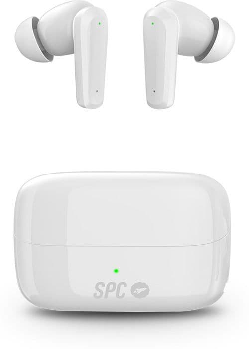 Bluetooth-hörlurar - SPC - ETHER 2 PRO - Aktiv brusreducering - 26 timmars batteritid - IPX4 - Vit