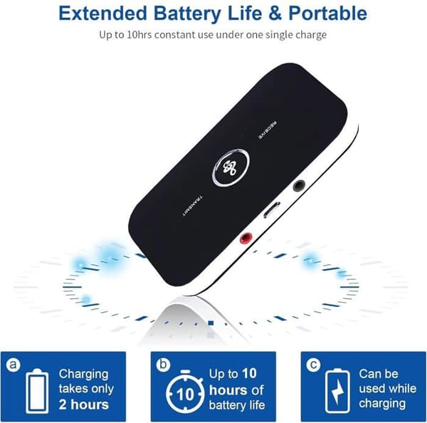 Bluetooth Adapter Receiver 5.0, 2 i 1 trådlös Bluetooth Audio Transmitter Receiver med 3,5 Mm Aux L/R-kabel,[J22]