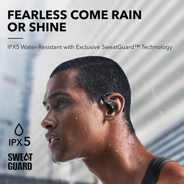 SoundCore AeroFit Pro Wireless Earbuds (A3871G11) för sport, Bluetooth, vattentät - Anker - Svart