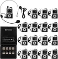 Miniatyrbild 1 av 6: Retekess T130U ljudguide-set, mikrofon för turistguide, 200m, en nyckel drift, 16 USB-laddningsportar