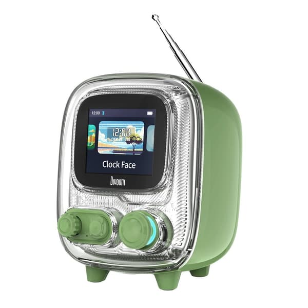 Divoom Bluetooth Højttaler, Retro Design, Flere Lydtilstande,T tiivoom 2 grøn