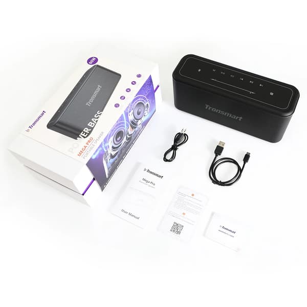 Bluetooth-högtalare, 60W effekt, IPX5 vattentålig,Svart