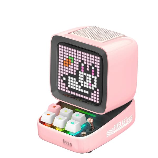 Divoom Ditoo-Pro Högtalare, 15W Utgång, Bärbar Bluetooth,Ditoo-Pro Rosa, Talare