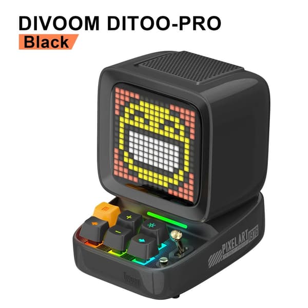 Divoom Ditoo-Pro Højttaler, 15W Udgivelse, Bærbar Bluetooth,Ditoo-Pro Sort, Højttaler