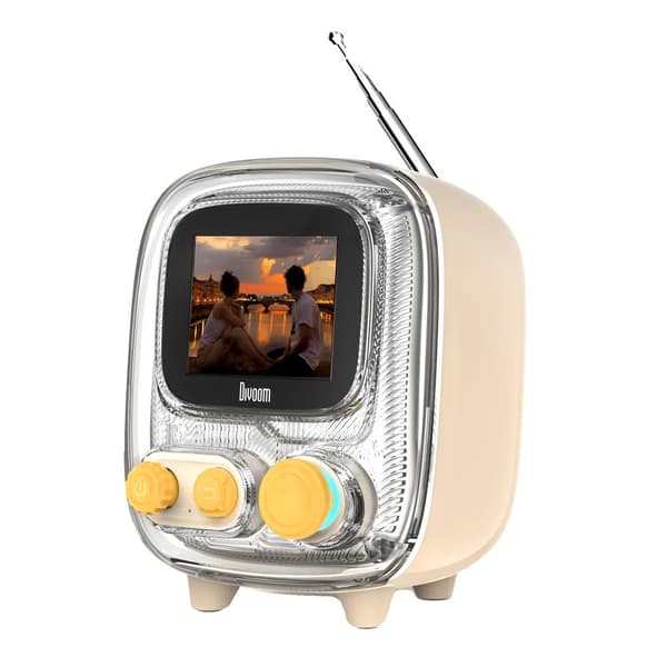 Divoom Bærbar Bluetooth Højttaler, Flere Lydtilstande, Retro Design,T tiivoom 2 Hvid