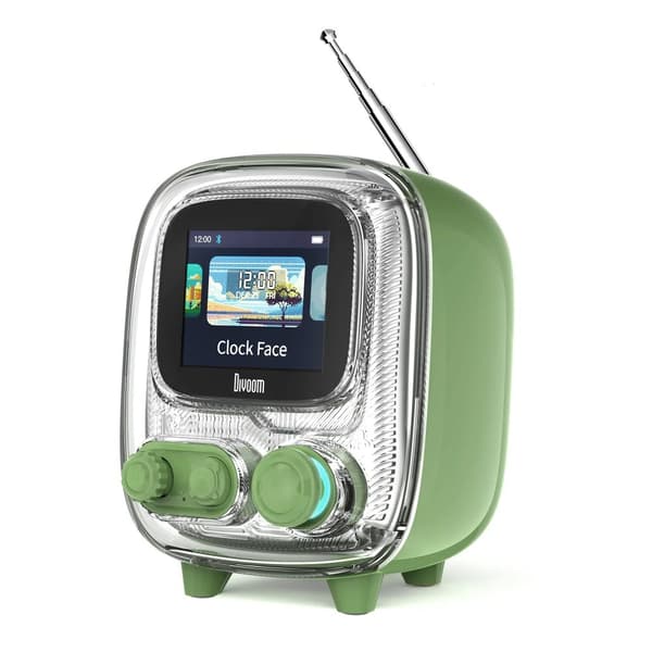 Divoom Bärbar Bluetooth-högtalare, Flera ljudlägen, Retrodesign,T tiivoom 2 grön
