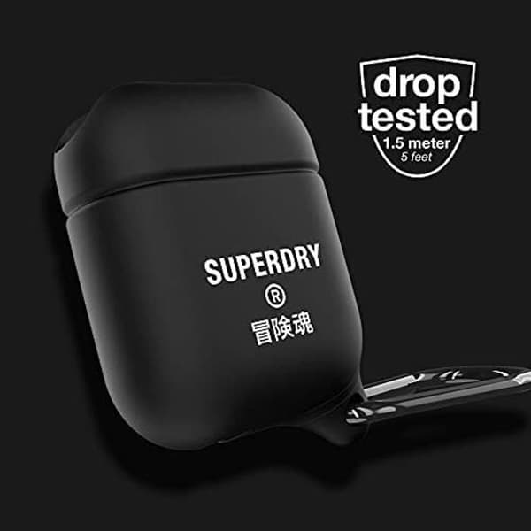 Airpod Fodral - Superdry - Vattentät - Silikon - Svart
