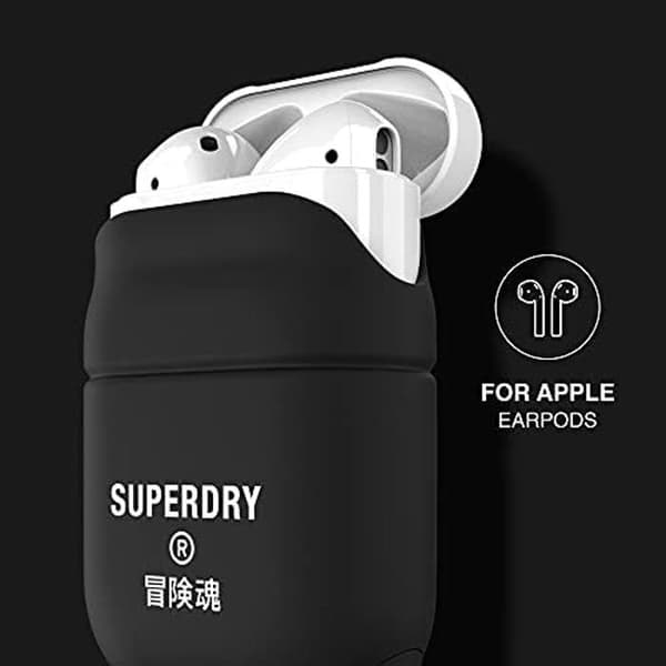 Airpod Fodral - Superdry - Vattentät - Silikon - Svart