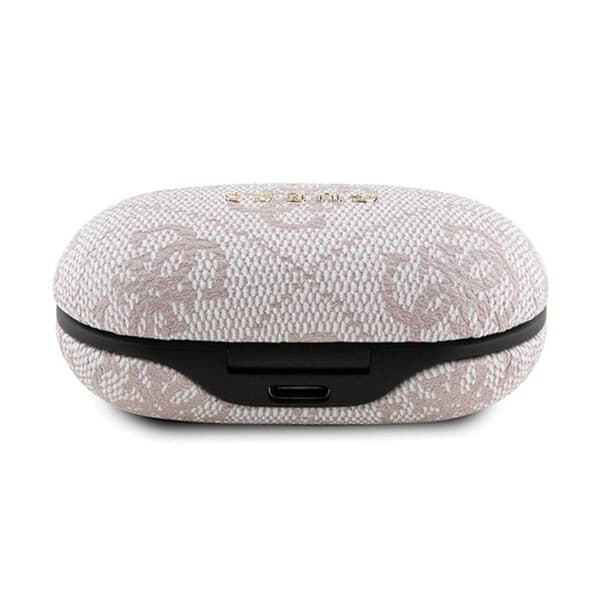 Guess 4G metalllogotyp - TWS ENC Bluetooth-headset + laddningsfodral (rosa)