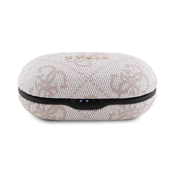 Guess 4G metalllogotyp - TWS ENC Bluetooth-headset + laddningsfodral (rosa)