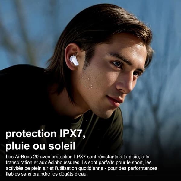 Trådlösa hörlurar Blackview AirBuds 20, Bluetooth-hörlurar med brusreducering DNS 400 mAh IPX4 vattentåliga - Svart