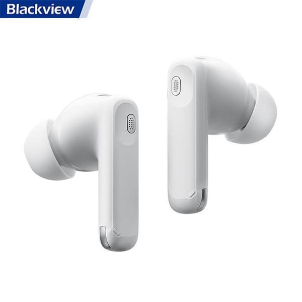 Trådlösa hörlurar Blackview AirBuds 12, Bluetooth-hörlurar utan sladd BT 5.4 Med LED-pekskärm 400mAh ANC&amp;ENC IPX7 vattentåliga - Vit