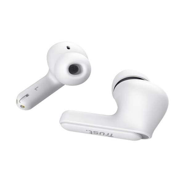 Trust Yavi ENC trådlösa Bluetooth-hörlurar, 85 % återvunnen plast, headset med brusreducerande mikrofoner - vit