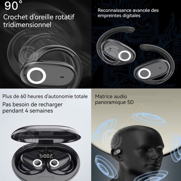 INN Öronmonterade sport Bluetooth-headset super batteritid effektiv brusreducering upplevelse bekväm att bära