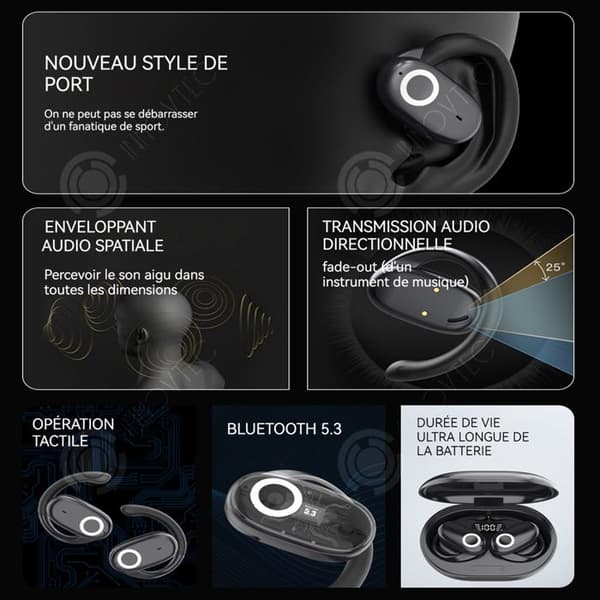 INN Öronmonterade sport Bluetooth-headset super batteritid effektiv brusreducering upplevelse bekväm att bära