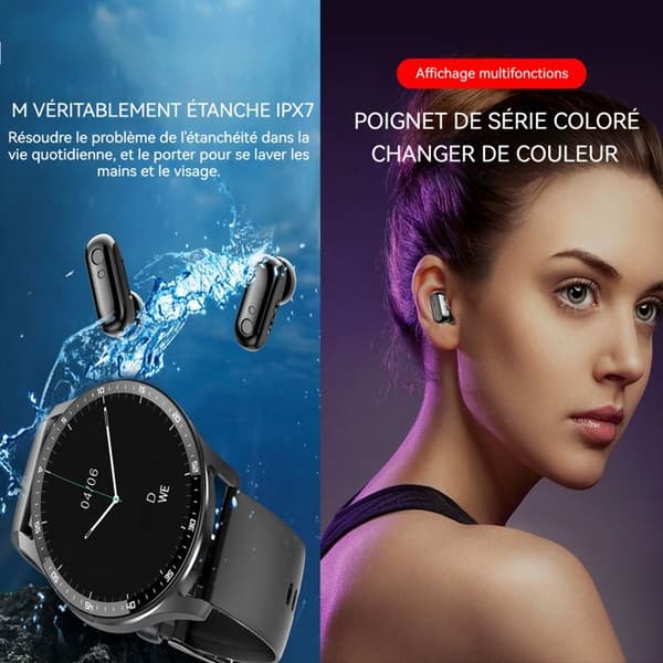 INN Smartwatch 46,2 x 54,7 mm ansluten klocka rörelsedetektering bluetooth sportklocka bluetooth headset 2 i 1