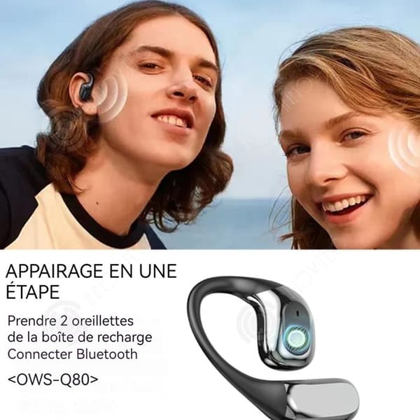 INN Bone conduction hörlurar IPX5 svart 400mA bluetooth 5.4 vattentät bluetooth hörlurar bluetooth trådlöst trådlöst bluetooth headset
