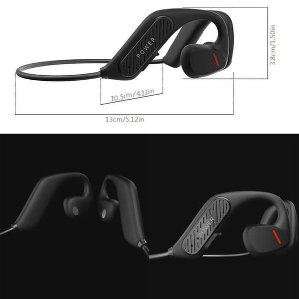 Hörlurar med benledningssystem INN® 120mAh 5.3 bluetooth 6 timmars batteritid trådlösa bluetooth hörlurar svettresistenta svarta