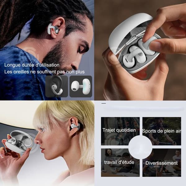 INN Trådlösa Bluetooth-hörlurar 5.3 Bärlägen Öppet/halvöronsnäckor Ergonomi Öronklämma Öronsnäckor
