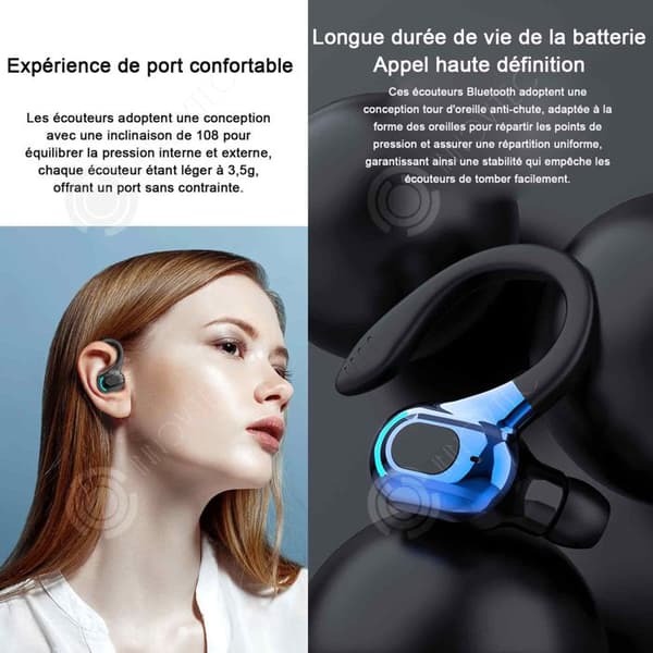 INN trådlösa Bluetooth-hörlurar v5.2 Automatisk anslutning med ultralåg latens när de är påslagna Hög ljudkvalitet Svart