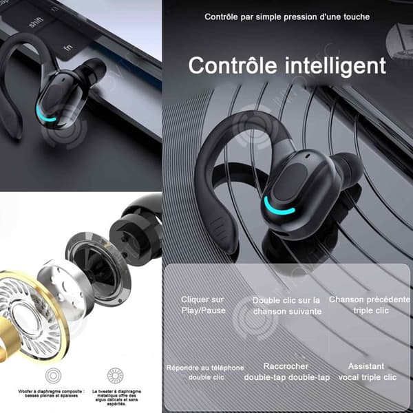 INN trådlösa Bluetooth-hörlurar v5.2 Automatisk anslutning med ultralåg latens när de är påslagna Hög ljudkvalitet Svart