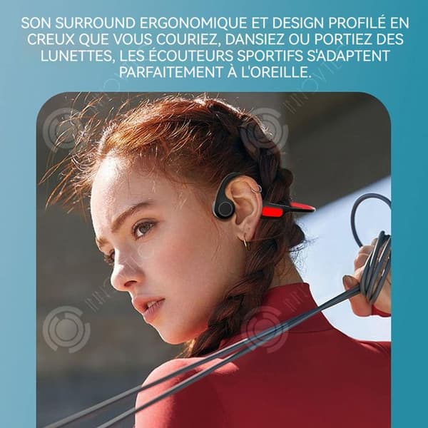 INN Bone conduction hörlurar IPX56 vattentät bluetooth headset 5.3 batteritid 8H trådlös bluetooth headset trådlös sport