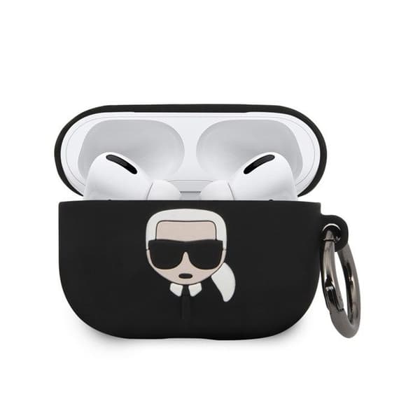 Silikonfodral - KARL - AirPods Pro - Svart - Skydd - Karbinhake ingår