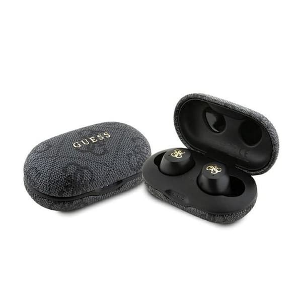 Guess 4G metalllogotyp - TWS ENC Bluetooth-headset + laddningsfodral (svart)