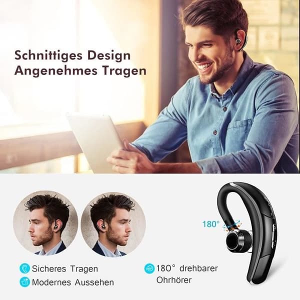Trådlös Bluetooth-hörlur med mikrofon CVC 6.0 brusreducering för samtal